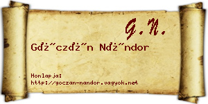 Góczán Nándor névjegykártya