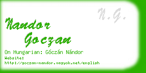 nandor goczan business card